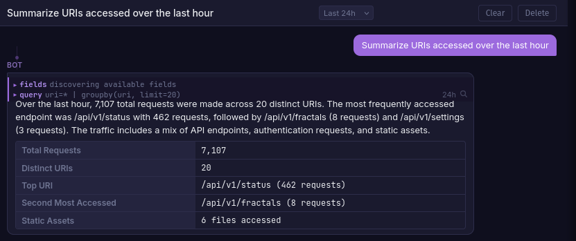 AI Chat conversation